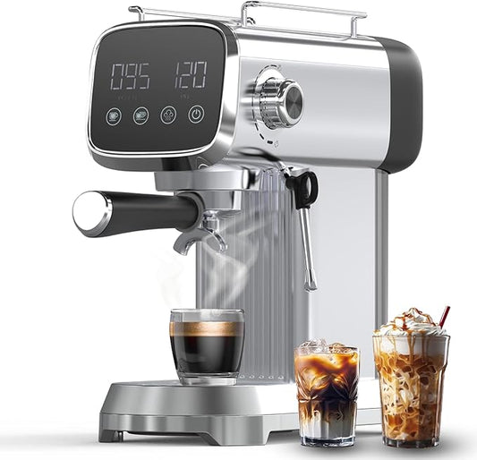 Espresso Machine with Steam Milk Frotherç«?0 Bar Expresso Coffee Machines for Home-Espresso Maker with 27 oz Water Tank-Barista Coffee Maker for Americano Cold Brew Latte Cappuccino