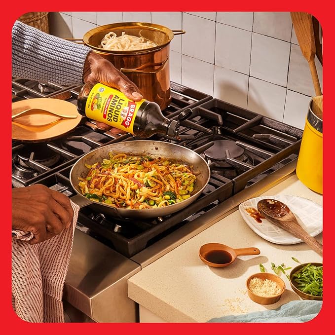 Bragg Liquid Aminos All-Purpose Seasoning - 128 fl oz - Gluten-Free Soy Sauce Alternative - Perfect for Stir-Fries and Cooking at Home
