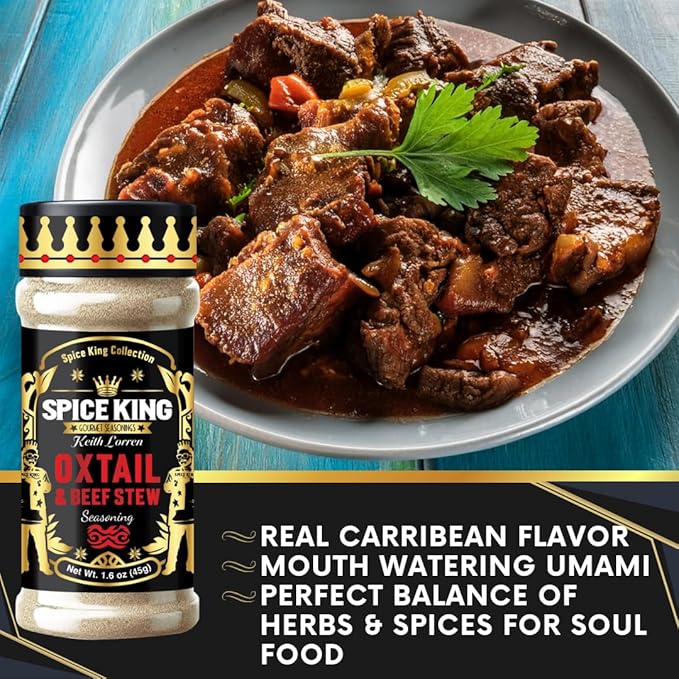 Spice King Oxtail & Beef Stew Seasoning ??1.8 Oz Shaker Bottle ??Jamaican Oxtail Seasoning for Meat, Stews, and Marinades with Authentic Caribbean Flavor