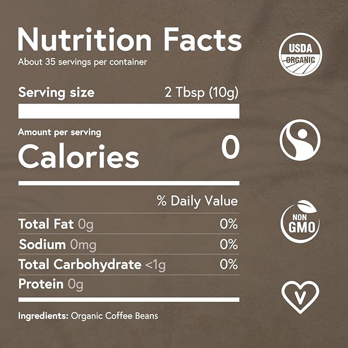 Fabula Coffee Half-Caff Medium Roast Whole Beans - Organic - Low Acid - Single Origin - Non-GMO - Mold Free - 12 Ounces