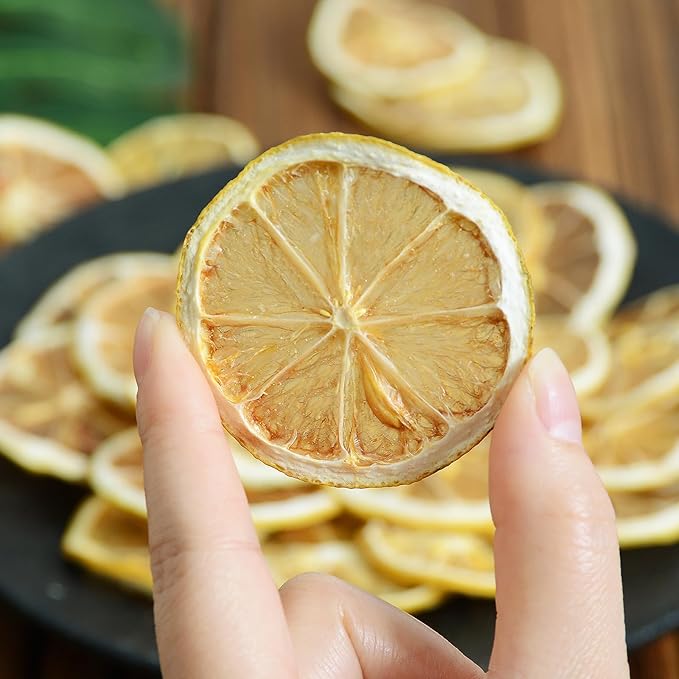 Dried Lemon Slices,3oz/85g, Dehydrated Fruit Slices For Cocktails,100% Natural No Additives No Sugar Added,Natural And Pure Taste,Fruit Tea,Cake Decorative Wheels, Crafts Decor,Dried Citrus