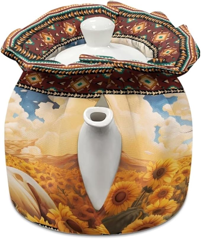 Horse Tea Cozy for Teapot Insulated Sunflower Teapot Cover Teapot Dust Protector for Women Aztec Tea Pot Cozy for Keeping Warm