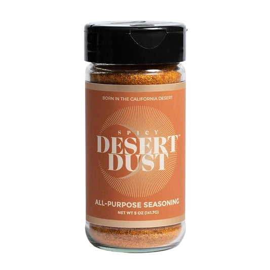 Desert Dust Spicy ??All-Purpose Chiltepin Pepper Seasoning with Organic Date Sugar | Bold Medium-Hot Heat for Steak, Chicken, Seafood, Vegetables & More | Low-Glycemic, Gluten-Free | 5oz