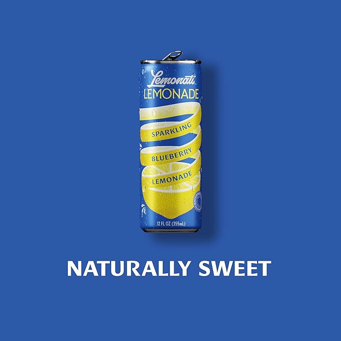 Lemonati Lemonade Sparkling Blueberry Lemonade, No Artificial Sweeteners or Flavoring, Gluten-Free