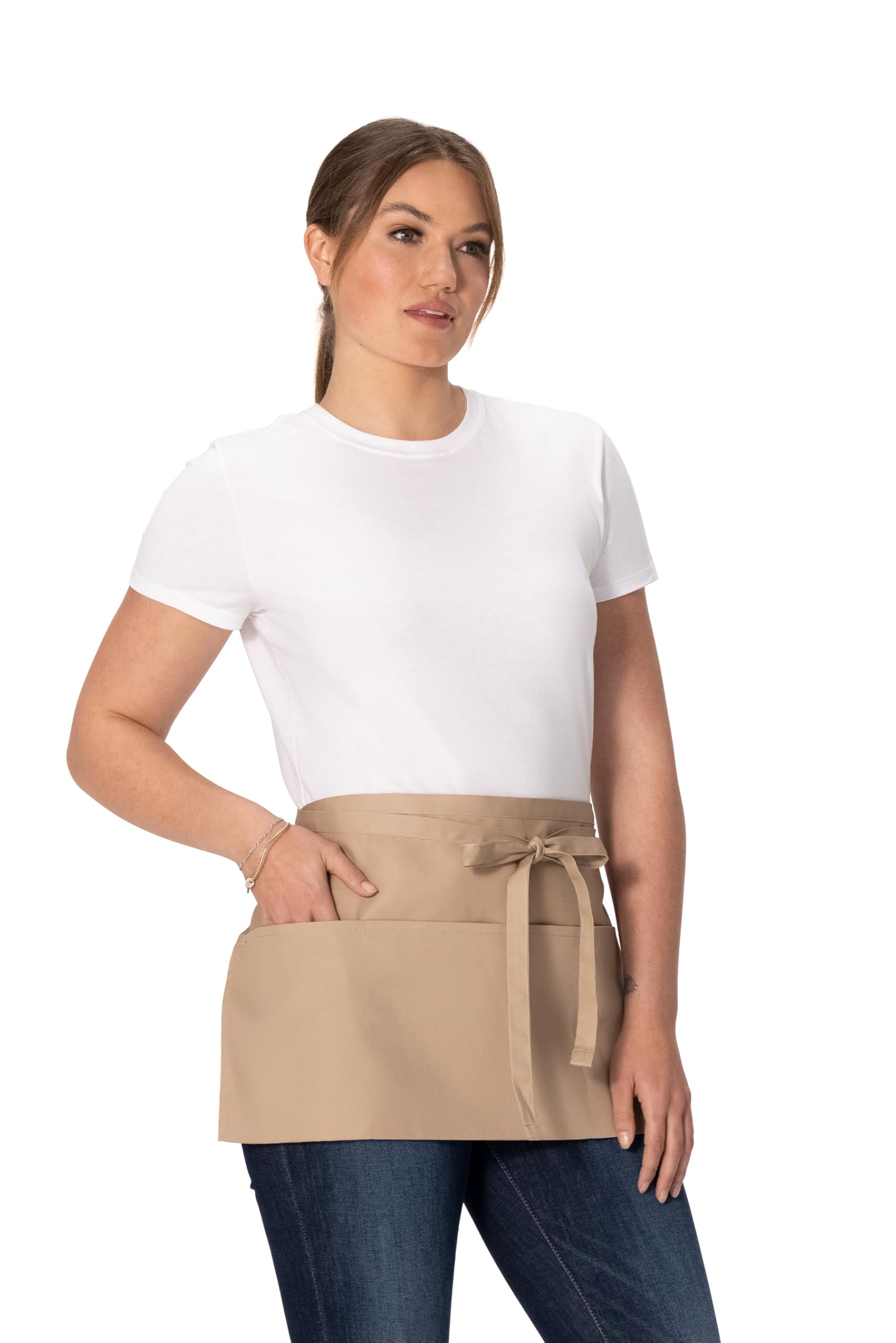 Chef Works Unisex Waitress Apron, Khaki, One Size