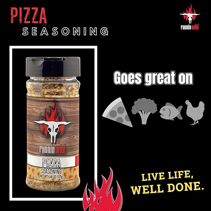 Gourmet Pizza Seasoning | Italian Seasoning Spice Blend | Low Sodium | No Artificial Flavors Added | Runnin Wild Foods, 4.48 ounces