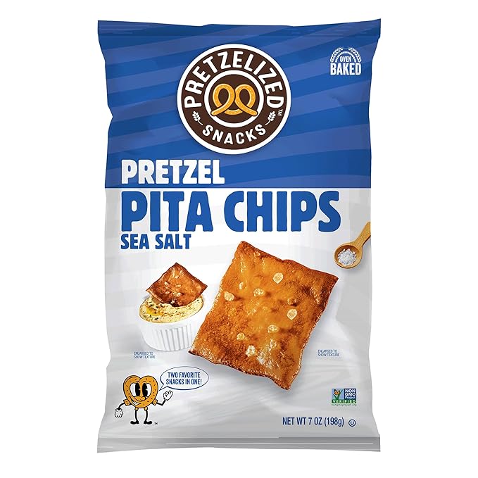 Pretzelized Pretzel Pita 12 Pack Variety - Sea Salt, Everything, Buffalo Pretzelized Snacks Pita Chips MultiPack
