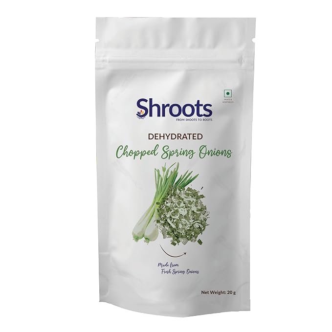 SHROOTS Dehydrated Chopped Spring Onion Flakes Pure Vegetarian No Added Salt Easy Cooking Essential - 0.71 oz, Pack of 1