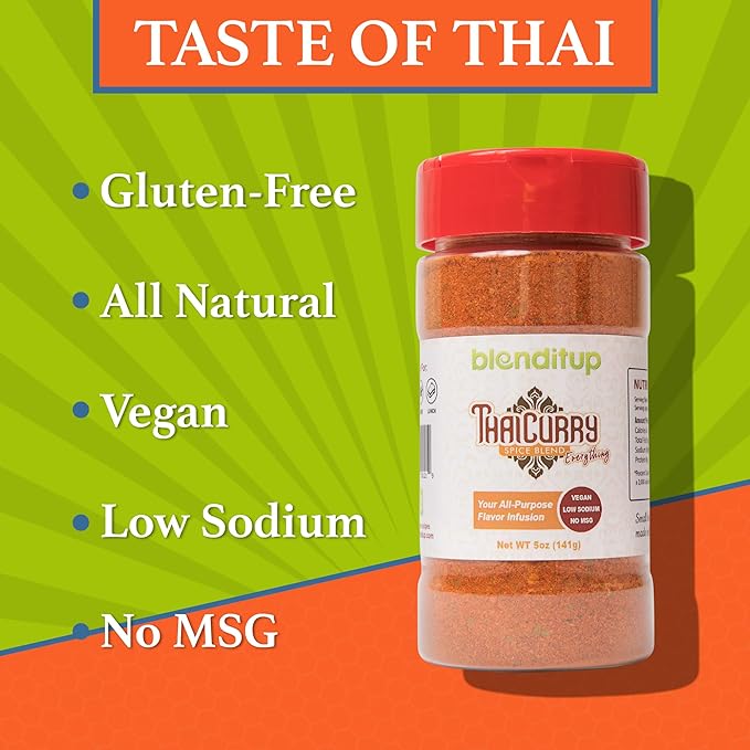 Thai Curry Spice Blend | Gourmet Spices with Sea Salt | Healthy to Add to Any Dish | Low Sodium, No Gluten, No MSG, Vegan | 5 oz