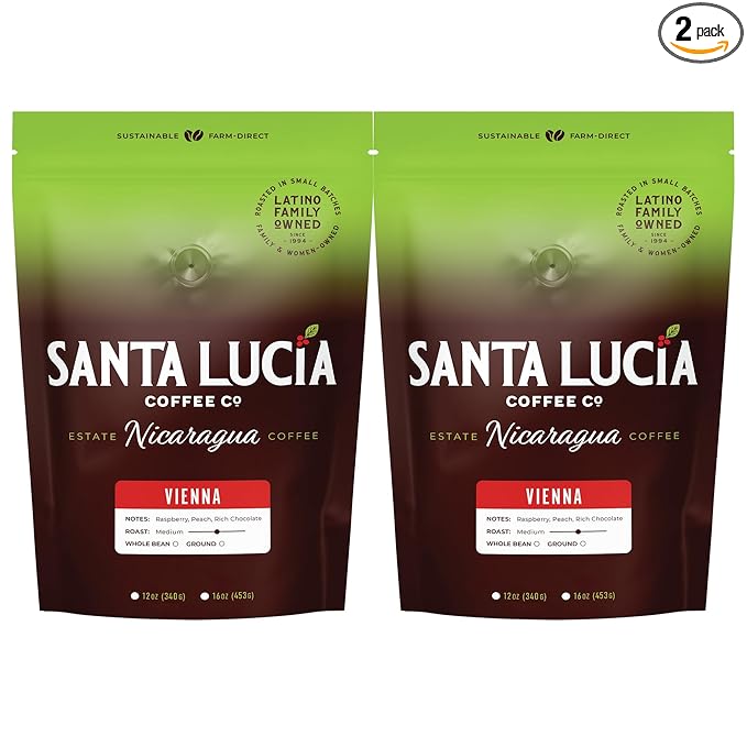 Specialty Volcanic Nicaraguan - Artisan Select Vienna Medium/Dark Roast Coffee - Warm & Balanced, Low Acid, 91 Point, Small Batch Roasted, Farm Direct, 100% Single-Origin, Whole Bean, 2 Pounds, 2-16oz