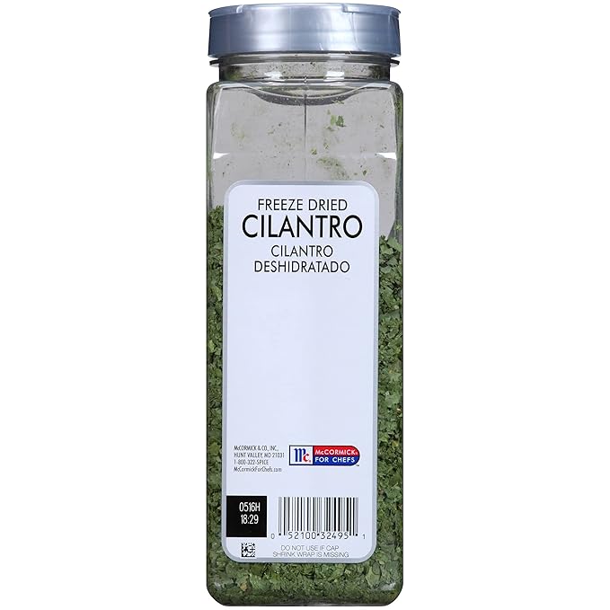 McCormick Culinary Freeze Dried Cilantro, 1.25 oz - One 1.25 Ounce Container of Dried Cilantro Leaves for a Citrus-Like Flavor, Best for Mexican Cuisine, Salads, Guacamole and More