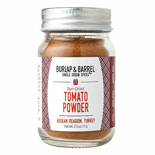 Burlap & Barrel Sun-Dried Tomato Powder - Add Deep Umami & Savory Tanginess to Dishes - for Popcorn, Fried Chicken, Sauces & Salads - As seen on Shark Tank - 2.5oz Glass Jar