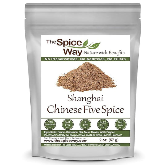 The Spice Way Shanghai Chinese Five Spice - A Traditional Chinese 5 spice seasoning (2 oz) for Asian style dishes with the Chinese staples including pepper. All-purpose, No preservatives, No Salt