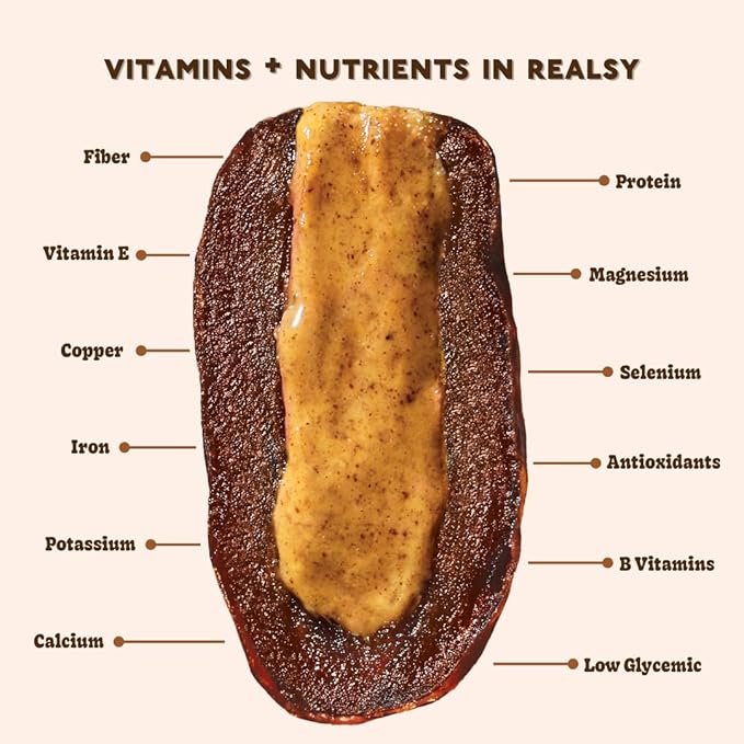 Realsy Pitted & Stuffed Medjool Dates, Organic Dates with No Sugar Added, Gluten-Free, Vegan, Good Source of Fiber, Low Glycemic Index, All Natural Healthy Snack (Almond Butter 5 Pack)