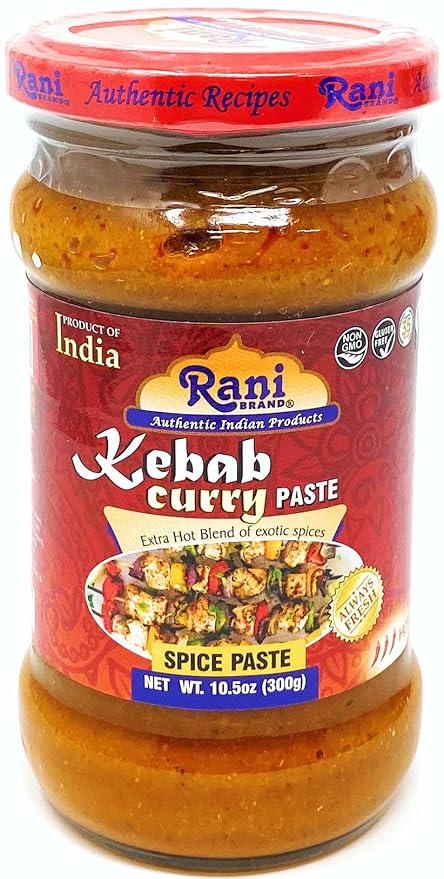 Rani Kebab Masala Paste for Meat Dishes 10.5oz (300g) Glass Jar, Pack of 5+1 FREE ~ No Colors | All Natural | NON-GMO | Vegan | Gluten Free | Indian Origin