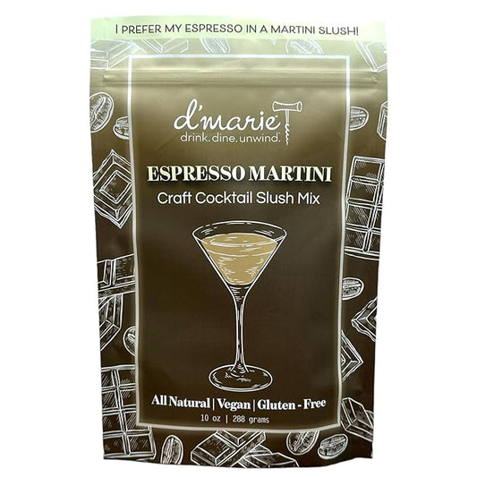 Frozen Cocktail Drink Mix - Makes 8 Espresso Martini Slushies - Drink Powder Pouches for Alcohol - All Natural Low Sugar Mixer, No Blender Needed