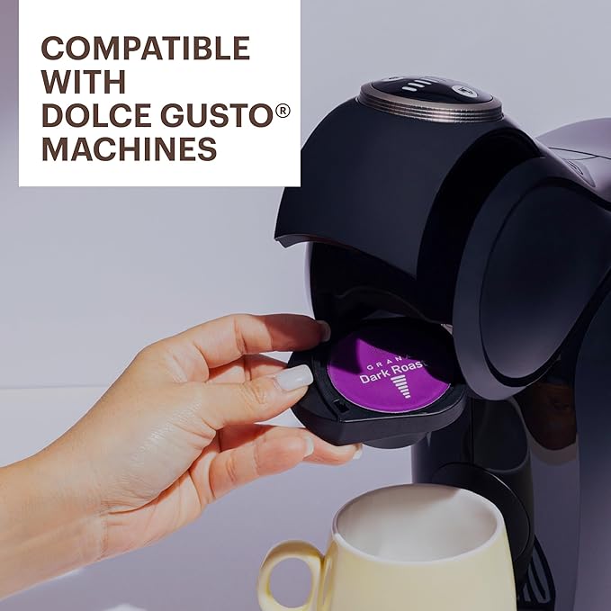 G GRANA Dark Roast USDA Organic Dolce Gusto Compatible Coffee Pods, 100% Arabica Single Source Specialty Coffee, 48 Single Serve Pods