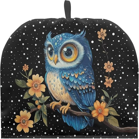 Owl Flower Twig Print Tea Cozy for Teapots Tea Cosy Tea Cover Keep Warm Tea Pot Dust Cover Insulated Kettle Cover for Home Kitchen Decorative Accessories