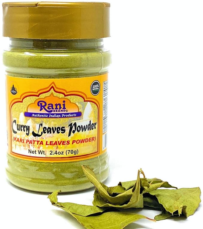 Rani Curry Leaves Powder (Kari Neem Patha) Indian Spice 2.4oz (70g) PET Jar ~ All Natural | Vegan | Gluten Friendly | NON-GMO | Indian Origin
