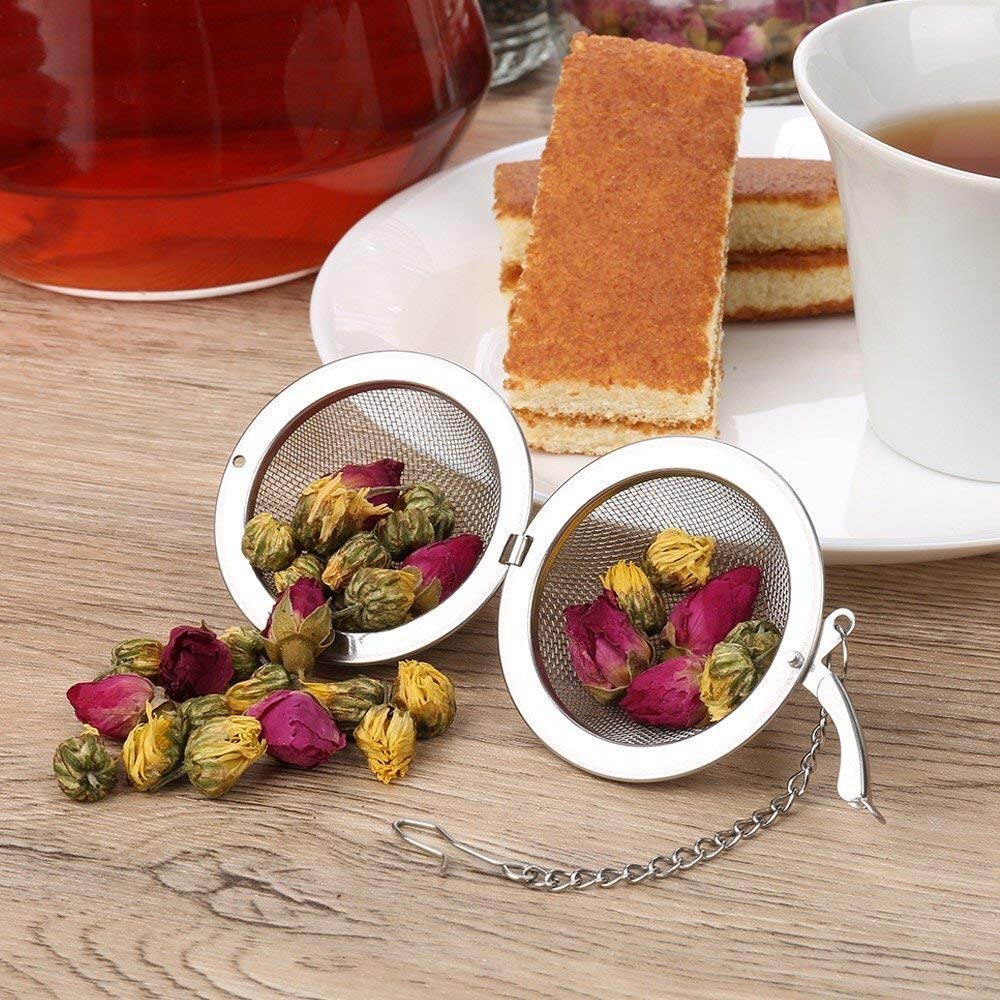 Fu Store 2pcs Stainless Steel Mesh Tea Ball 2.1 Inch Tea Strainers