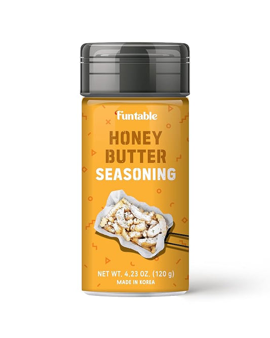 Funtable Honey Butter Seasoning (4.2 oz, 120g) - Honey & Creamy Butter Flavor Powder, Easy to Use. Perfect Seasoning for Chicken, Nuggets, Popcorn, Nachos & More.