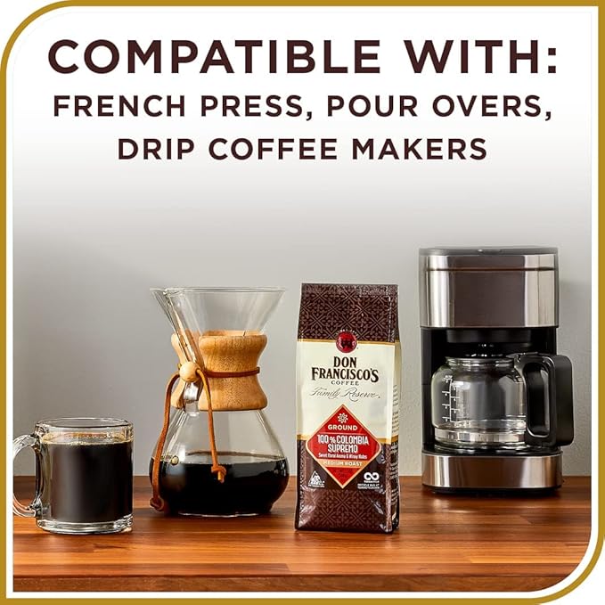 Don Francisco's Kona Blend Medium Roast Whole Bean Coffee (18 oz Bag) (Pack of 2)