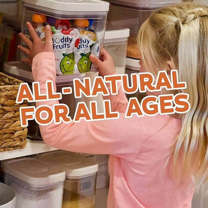 Buddy Fruits & Veggies Snacks To Go Peach Carrot Unsweetened Applesauce 3.2oz Pouch (18pk) Gluten-Nut-Dairy-Preservatives-BPA Free, Non GMO, Kosher