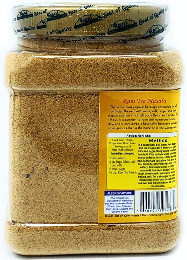 Rani Tea (Chai) Masala Indian Spice Blend 16oz (1lb) 454g Bulk PET Jar, Pack of 6 ~ All Natural | Vegan | Gluten Friendly | Salt & Sugar Free | NON-GMO | No Colors | Indian Origin