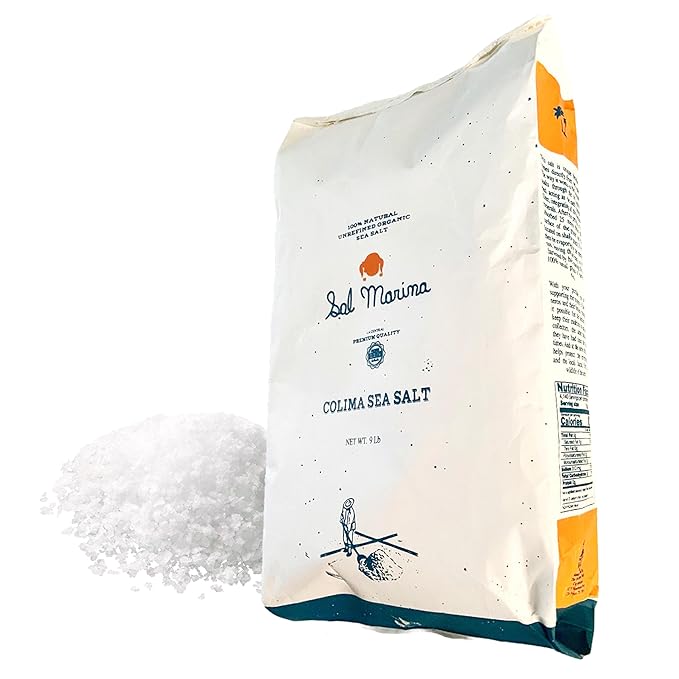 SAL MARINA | Unrefined Colima Sea Salt 9 lbs - Harvested Hand | Kosher Salt 100% Natural - Vegan Gluten Free Organic Table Salt Seasoning Food