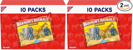 BARNUM'S Original Animal Crackers, Kids Snacks, 10 Snack Packs (Pack of 2)