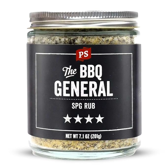 PS Seasoning The BBQ General - SPG Seasoning, All-Purpose BBQ Seasoning and Rubs for Smoking and Grilling - Classic SPG Spice Blend and Multi-Purpose Dry Rub for Steaks, Pork, Chicken, Beef Brisket