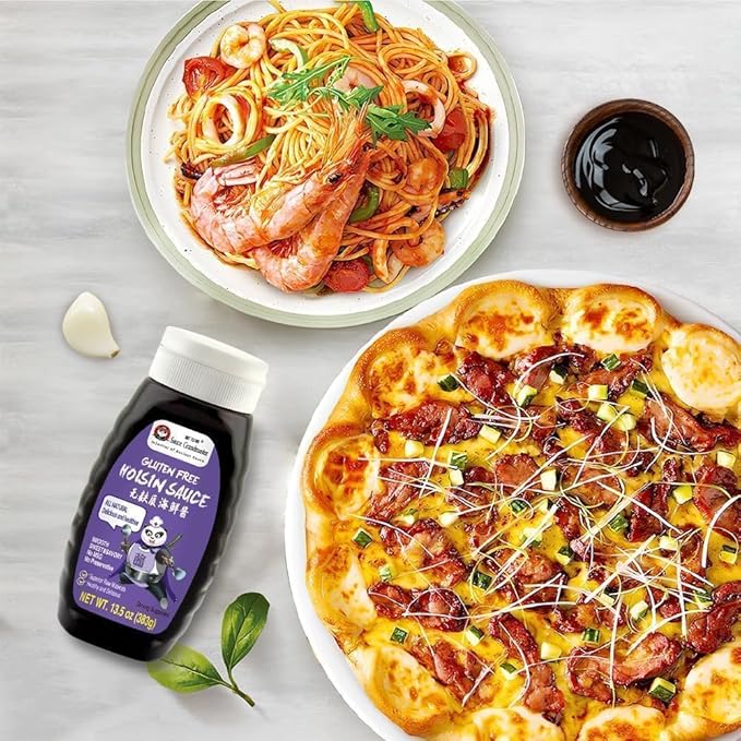 Gluten Free Hoisin Sauce, Exclusive Formula, The Soul of Asian Flavors, Low Sodium Vegan, No Preservatives, Tips for Simmered, Marinade, Stir-Fry, Soups, Pizza, 13.5oz (Pack of 2)- Sauce Grandmaster