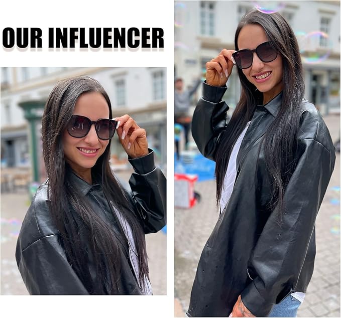 DUCO Oversized Polarized Sunglasses Womens Trendy Mirrored Shades Retro Round Vintage Light Weight UV400 Sun Glasses W016