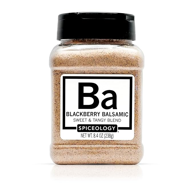 Spiceology ??Blackberry Balsamic Seasoning ??Sweet and Tangy Spice Blend with Blackberry and Balsamic Vinegar ??Ideal for Chicken, Pork, Duck, and Lamb ??8.4 oz