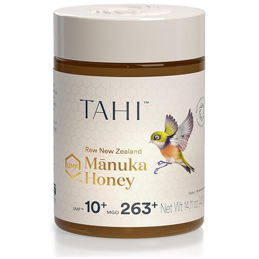 Tahi Raw Manuka Honey New Zealand UMF 10+ Certified (MGO 263+) - 100% Sustainable, Monofloral and Natural Honey - Non-GMO, Glyphosate-Free and Gluten-Free - New Zealand Manuka Pure Honey - 14.1oz