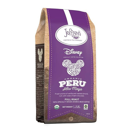 Joffrey???Coffee - Disney Organic Peru Alto Mayo | Single Origin, USDA Organic & Fair Trade Certified, Full Roast, Arabica Coffee Beans, Kosher (Ground, 11 oz)
