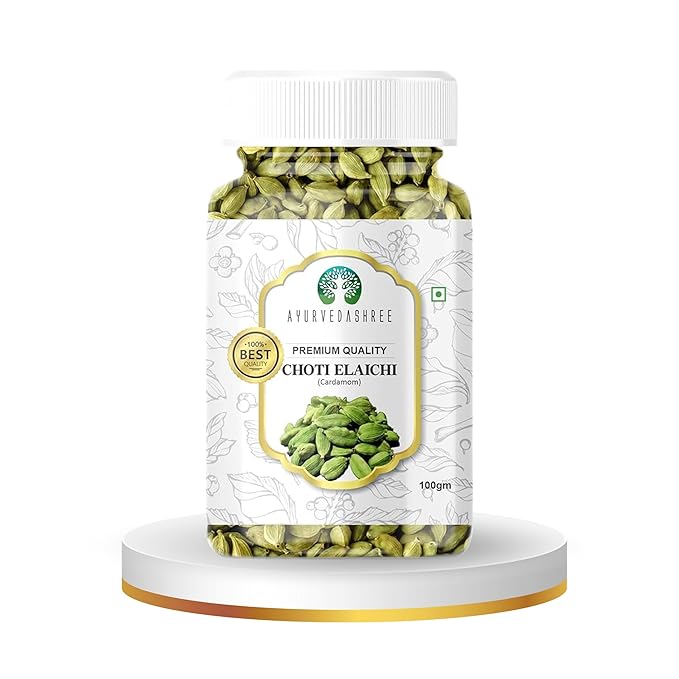 AYURVEDASHREE Green Cardamom Whole Pods, Hari Elaichi (Elettaria cardamomum) - 100g| Jumbo Size | Premium Quality | Vegan, Non-GMO & Gluten Free | All Natural |Product of India