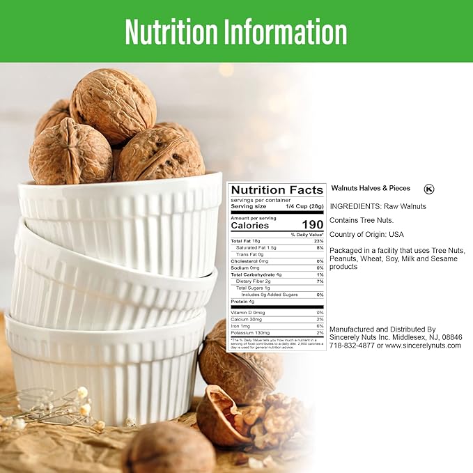 Walnuts Halves & Pieces, Raw 5 lbs. - Sincerely Nuts