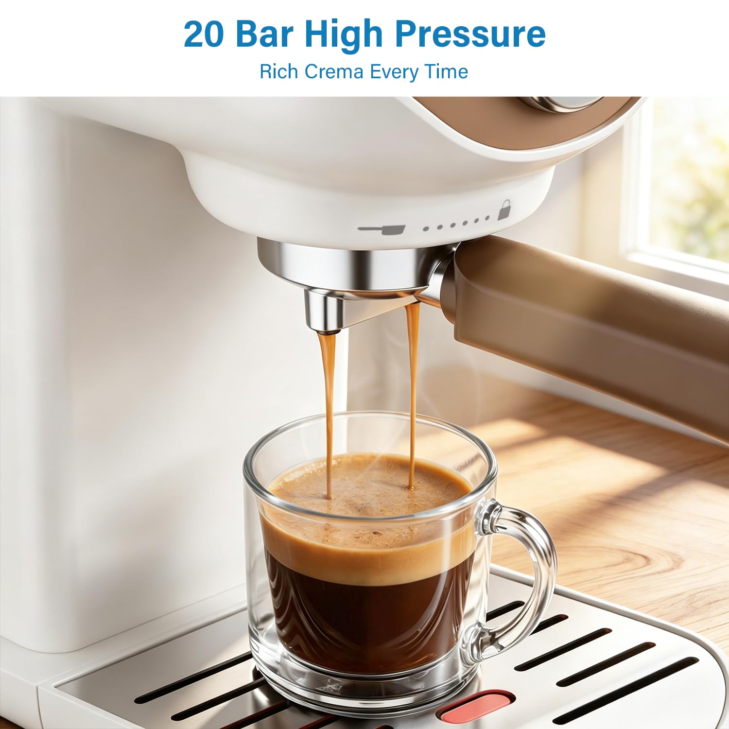 XIXUBX Espresso Machine, Compact Espresso Maker with Milk Frother