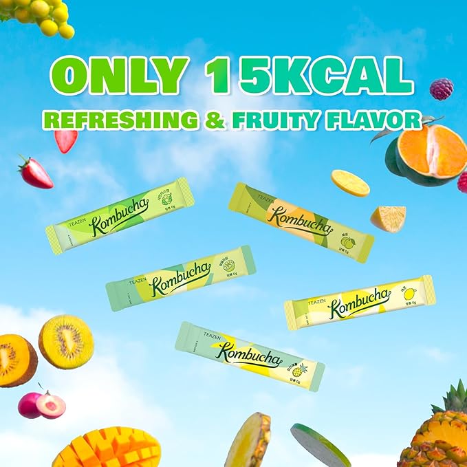 TEAZEN Kombucha Variety 2 Pack Set - 40 Sticks, 10 Flavors