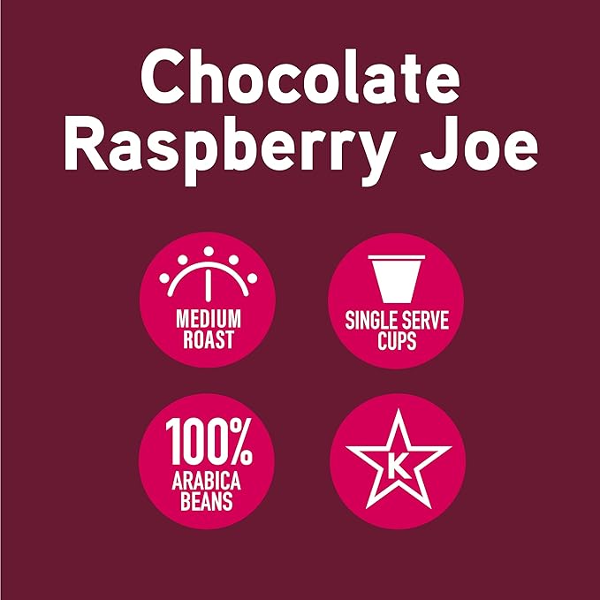 Joe Knows Coffee Single Serve Cups Pods and Capsules, Chocolate Raspberry, 48 Count