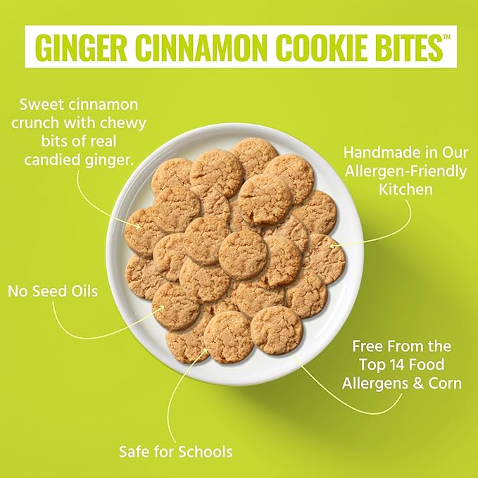 Every Body Eat Crunchy Cookie Bites, Gluten & Dairy Free, Vegan, School Lunch Snacks, (5.5 Ounce (Pack of 6), Ginger Cinnamon)