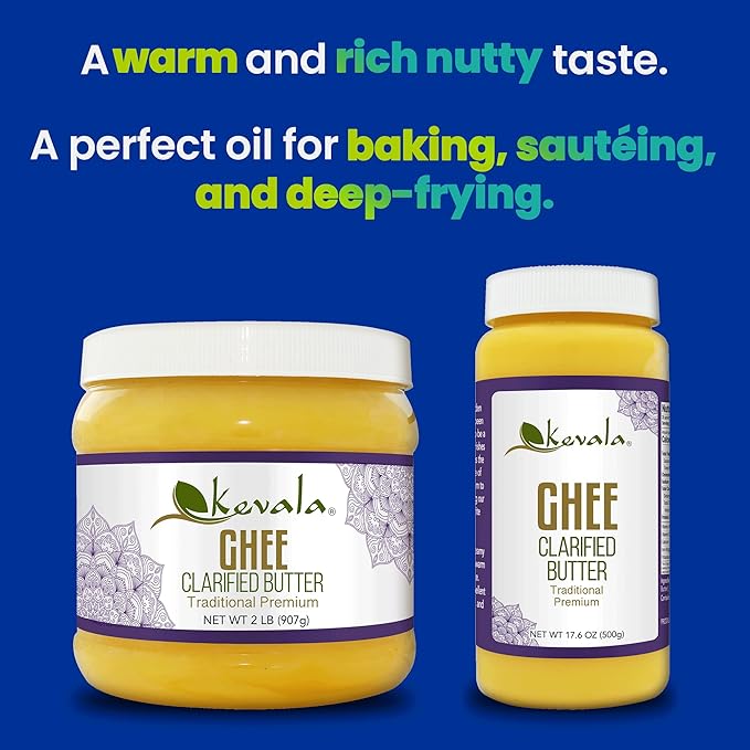 Kevala Ghee ??Ghee Butter ??Grass Fed ??Spreadable Butter ??Ghee Clarified Butter ??Butter Spread ??Lactose Free ??Gluten Free ??Casein Free ??2 lb ??907 gr