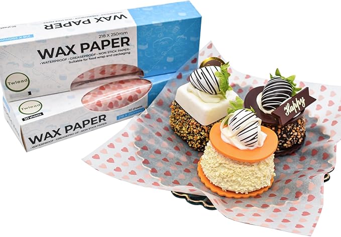 Wax Paper Sheets Love Heart Graphic Food Colored Candy Sandwich Wrap Waterproof Greaseproof Paper Suitable For Food Wrap And Packing (100Sheets)