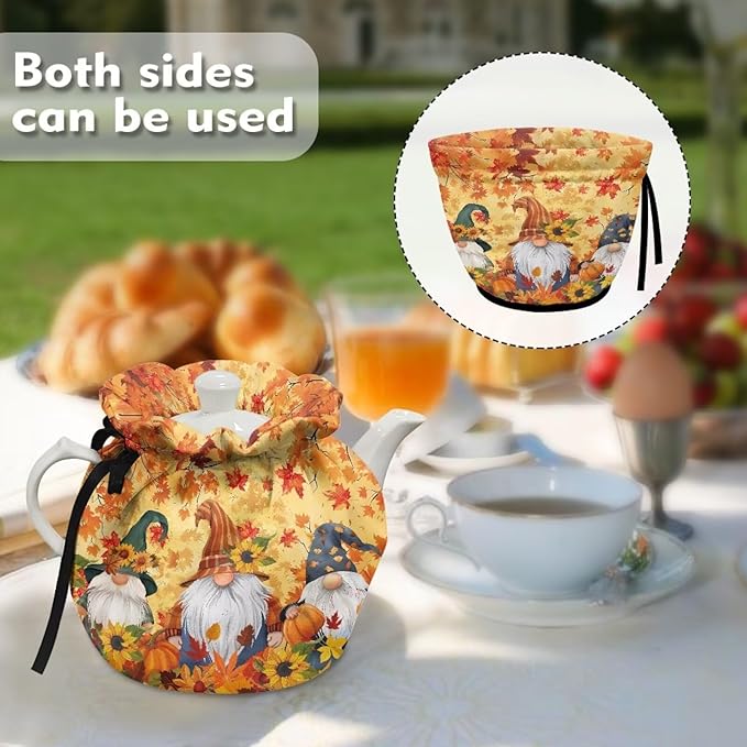 Gnome Tea Cozy Keep Warm Teapot Insulated for All Saints' Eve Soft & Washable Teapot Insulation Cover for Halloween Day Party