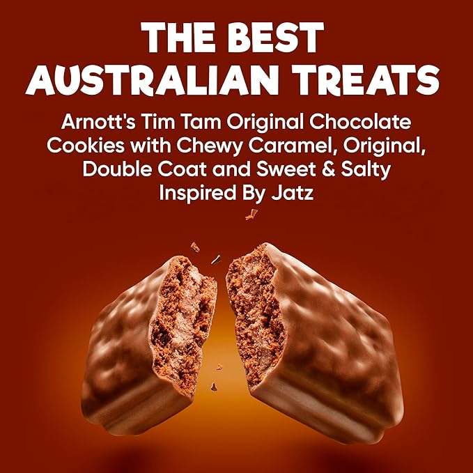 Tim Tam Variety Pack: Original, Double Chocolate, Chewy Caramel & Jatz - Authentic Australian Biscuit Gift Set