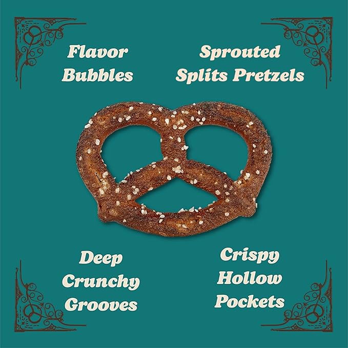 Unique Snacks Sprouted Splits Pretzels, Sprouted Pretzels, Delicious Homestyle Baked Snack Bag, OU Kosher, and Non-GMO Food, No Artificial Flavor, 8 Oz. Bag, Pack of 6