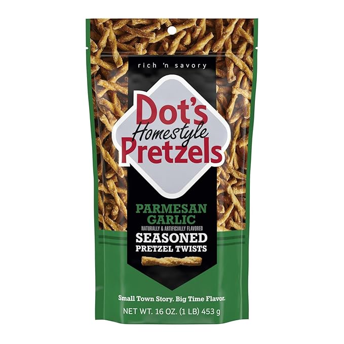 Dot's Pretzels Parmesan Garlic Seasoned Pretzel Twist Snack, 16oz Grocery Sized Bag