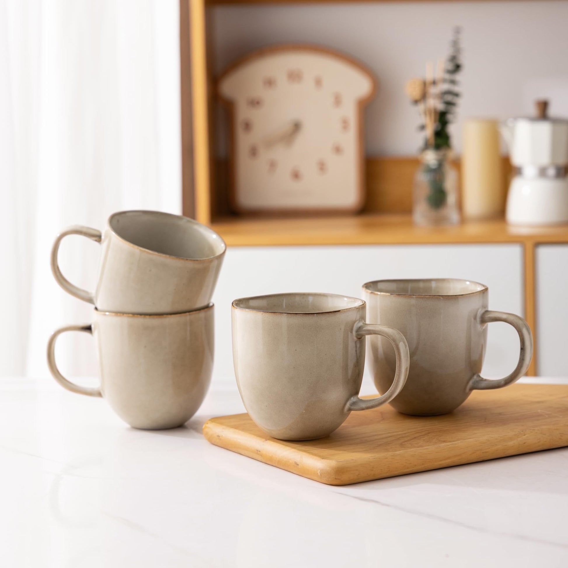AmorArc 12oz Coffee Mugs, Ceramic Coffee Mugs set of 6 for Man, Woman, Dad, Mom, Modern Coffee Mugs