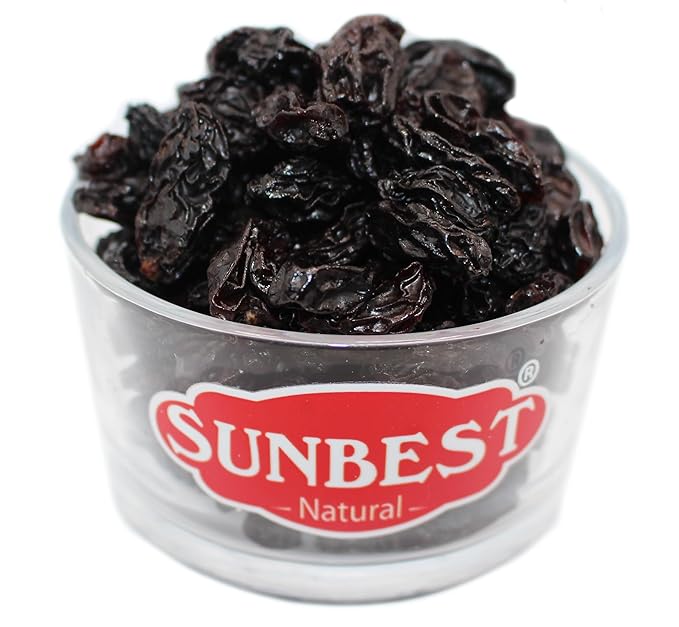 Sunbest Natural Jumbo Black Raisins ??5 lb Bulk Bag (80 oz) ??Plump, Juicy & Nutrient-Rich ??High in Fiber ??Resealable, Perfect for Snacking, Cooking & Baking